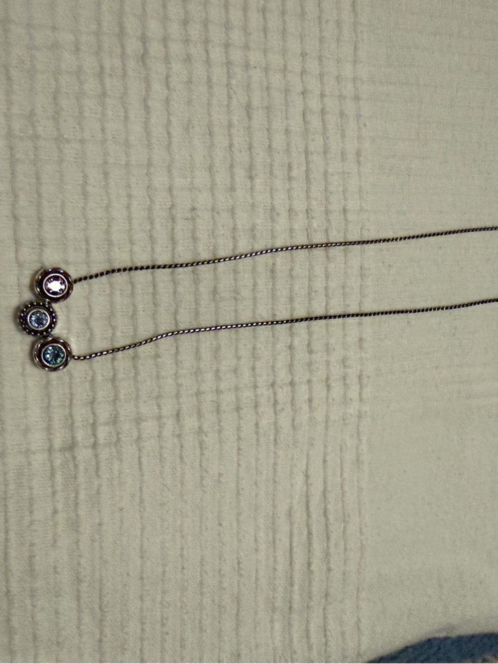 Brighton Silver Necklace with Blue and Purple Crystal Stones - Picture 6 of 6